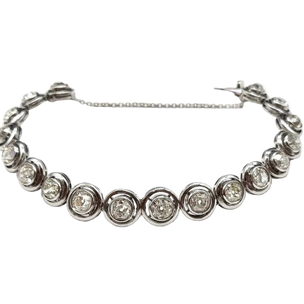Bracelet en or blanc, argent et diamants - Castafiore