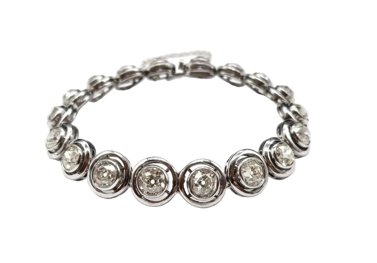 Bracelet en or blanc, argent et diamants - Castafiore