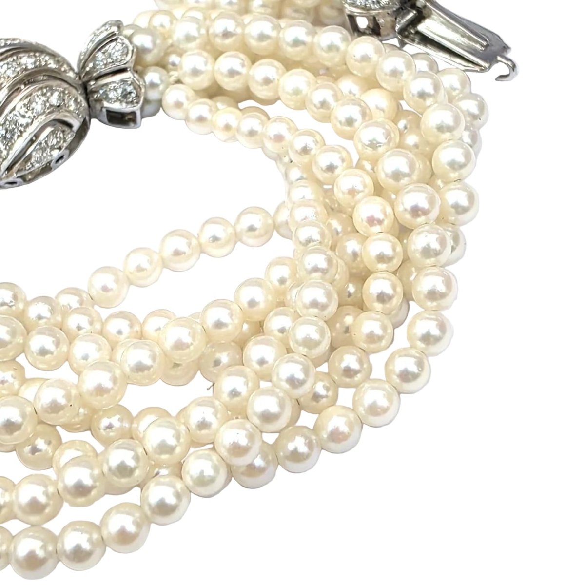 Bracelet en or blanc, perles et diamants - Castafiore