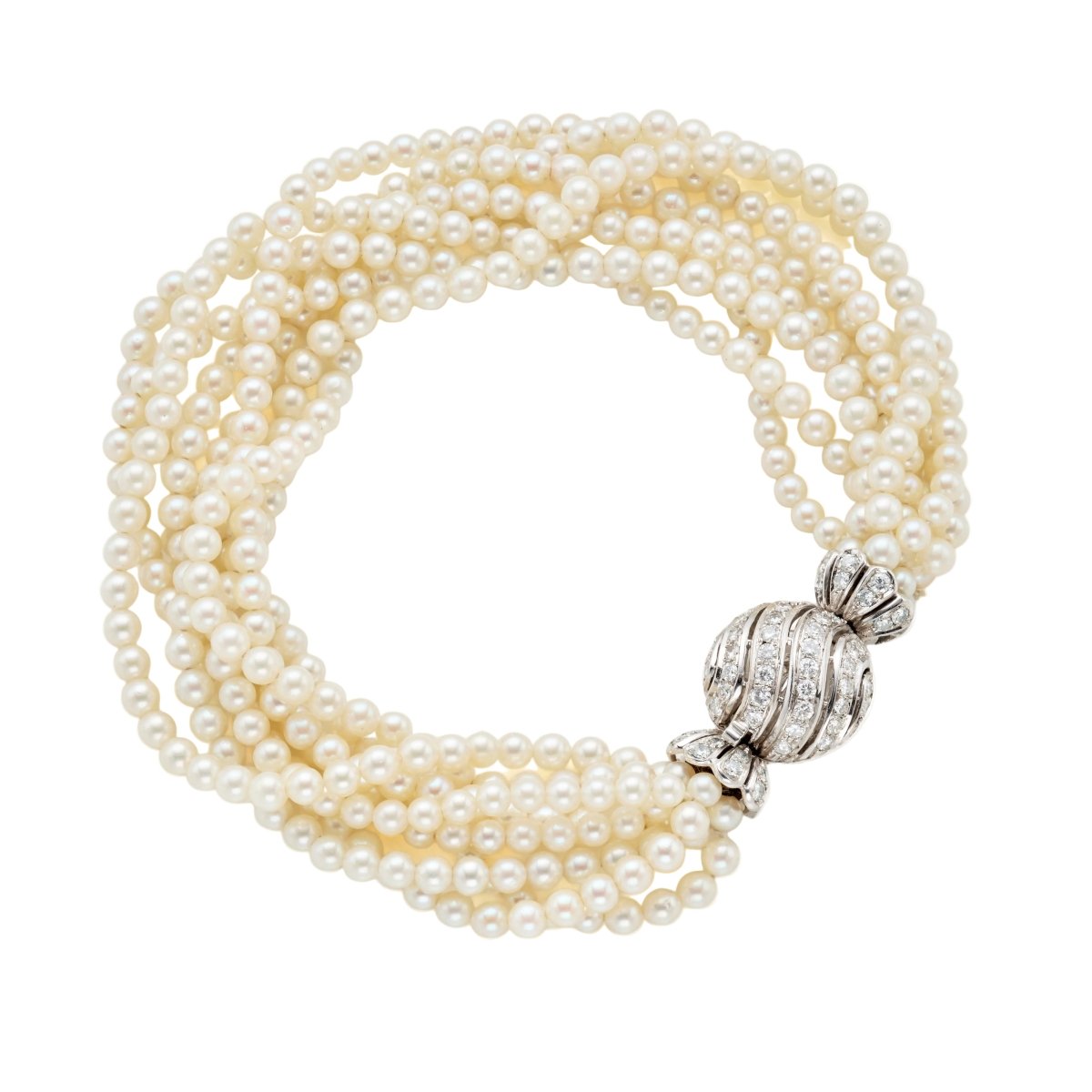 Bracelet en or blanc, perles et diamants - Castafiore