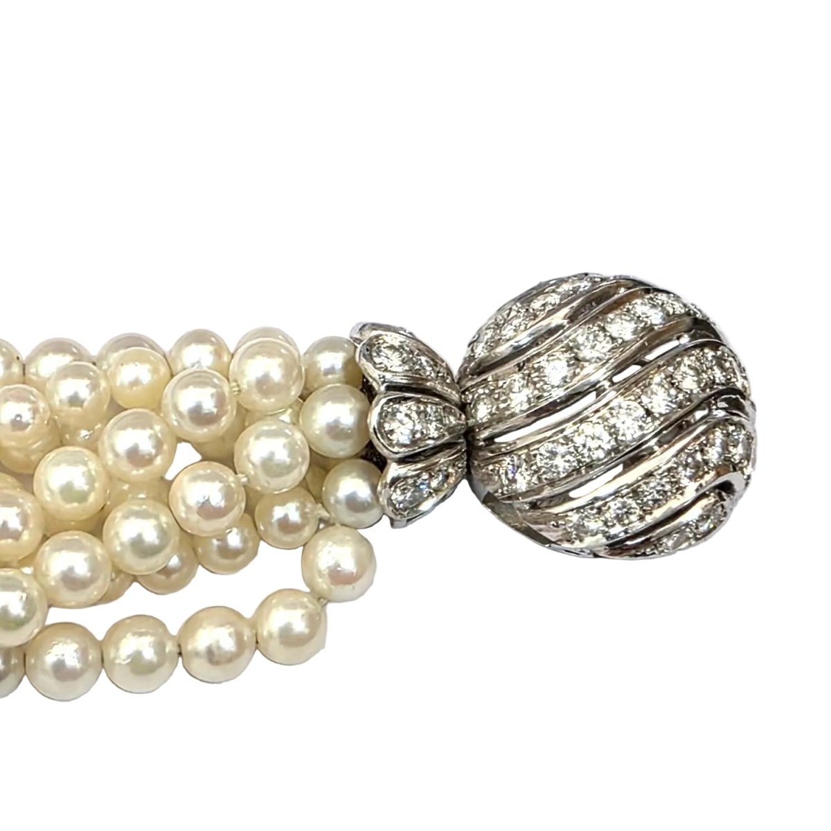 Bracelet en or blanc, perles et diamants - Castafiore