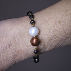 Bracelet en or blanc, perles et spinelles - Castafiore