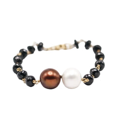 Bracelet en or blanc, perles et spinelles - Castafiore