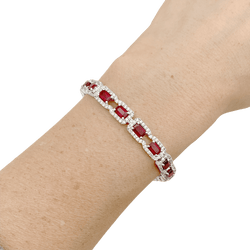 Bracelet en or blanc, rubis et diamants - Castafiore