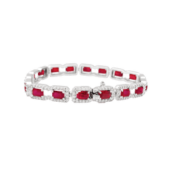 Bracelet en or blanc, rubis et diamants - Castafiore