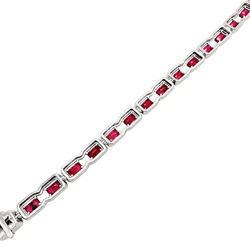 Bracelet en or blanc, rubis et diamants - Castafiore
