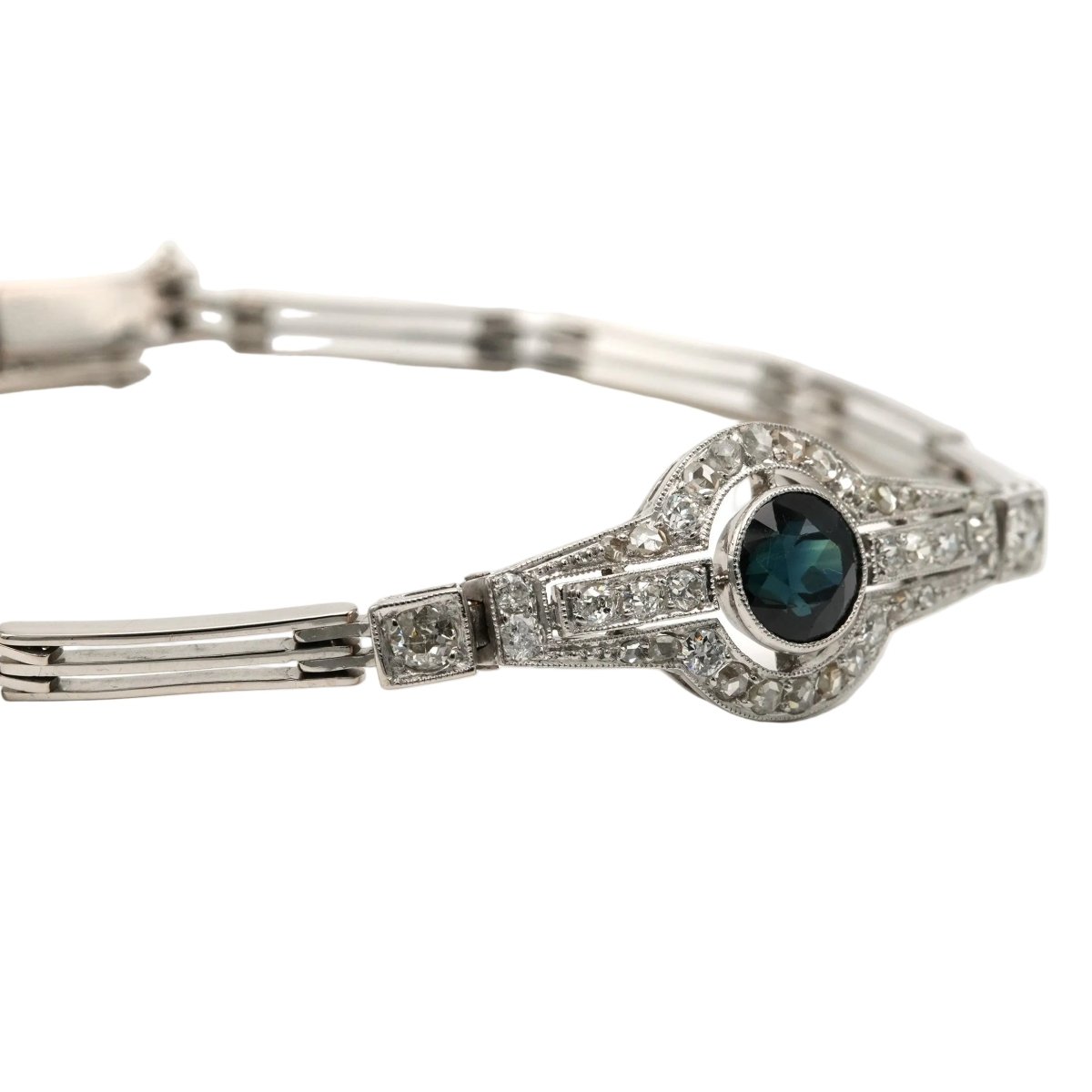 Bracelet en or blanc, saphir et diamants - Castafiore