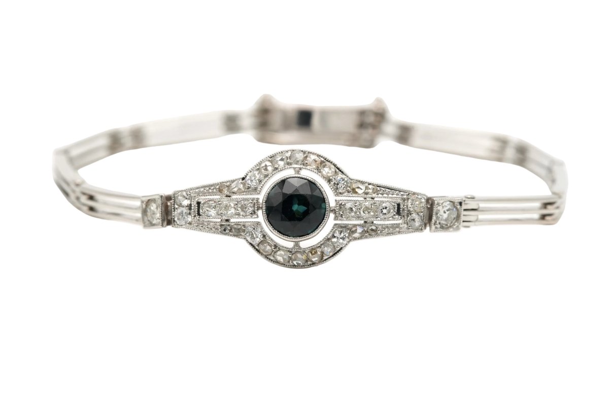 Bracelet en or blanc, saphir et diamants - Castafiore