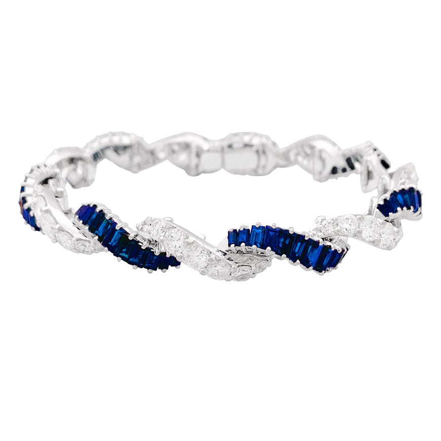 Bracelet en or blanc, saphirs et diamants - Castafiore