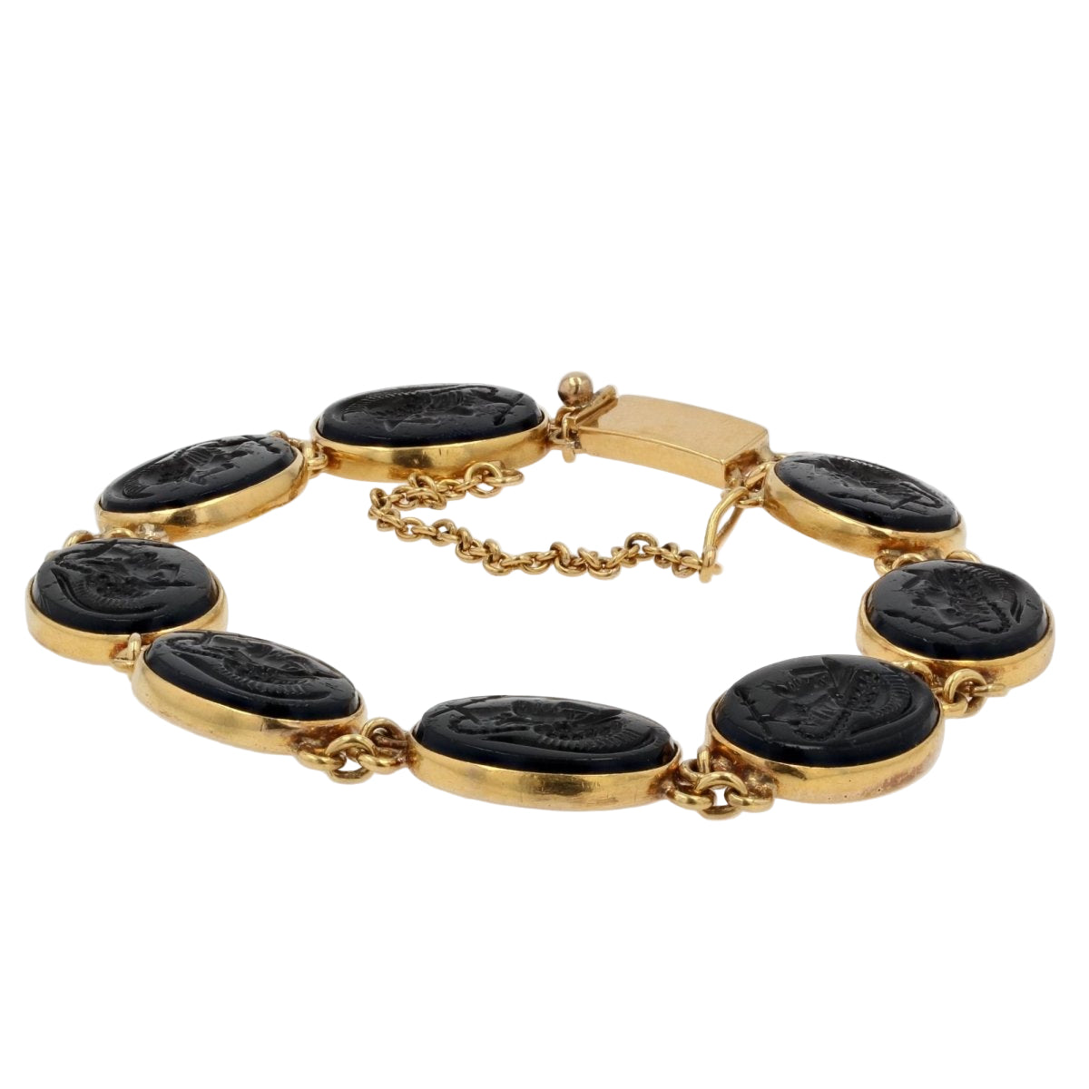 Bracelet en or et intailles de guerriers casqués - Castafiore