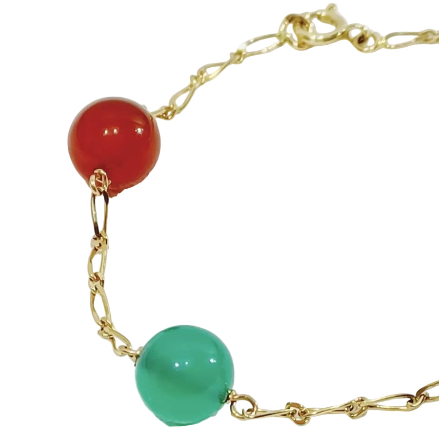 Bracelet en or et perles de couleurs - Castafiore