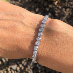 Bracelet en or gris et diamants tennis serti tennis - Castafiore
