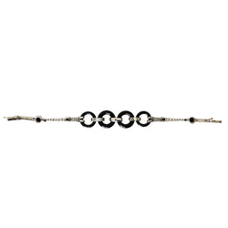 Bracelet en or gris, onyx et diamants - Castafiore