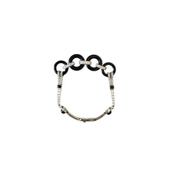 Bracelet en or gris, onyx et diamants - Castafiore