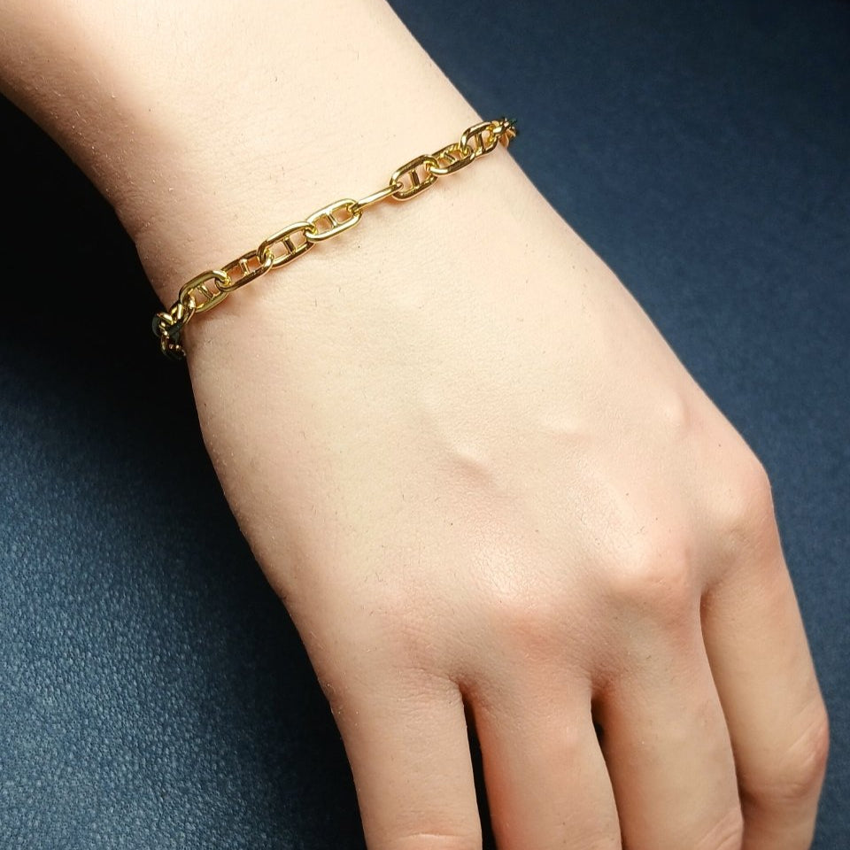 Bracelet en or jaune 18 carats, Maille Marine - Castafiore