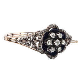 Bracelet en or jaune, argent, émail et diamants - Castafiore