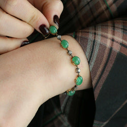 Bracelet en or jaune, argent, émeraudes et diamants - Castafiore