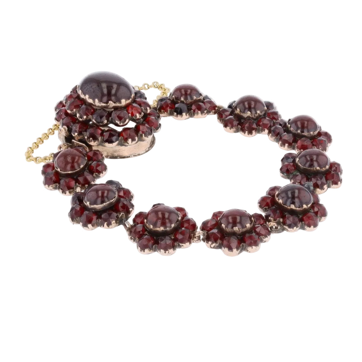 Bracelet en or jaune, argent et grenats - Castafiore