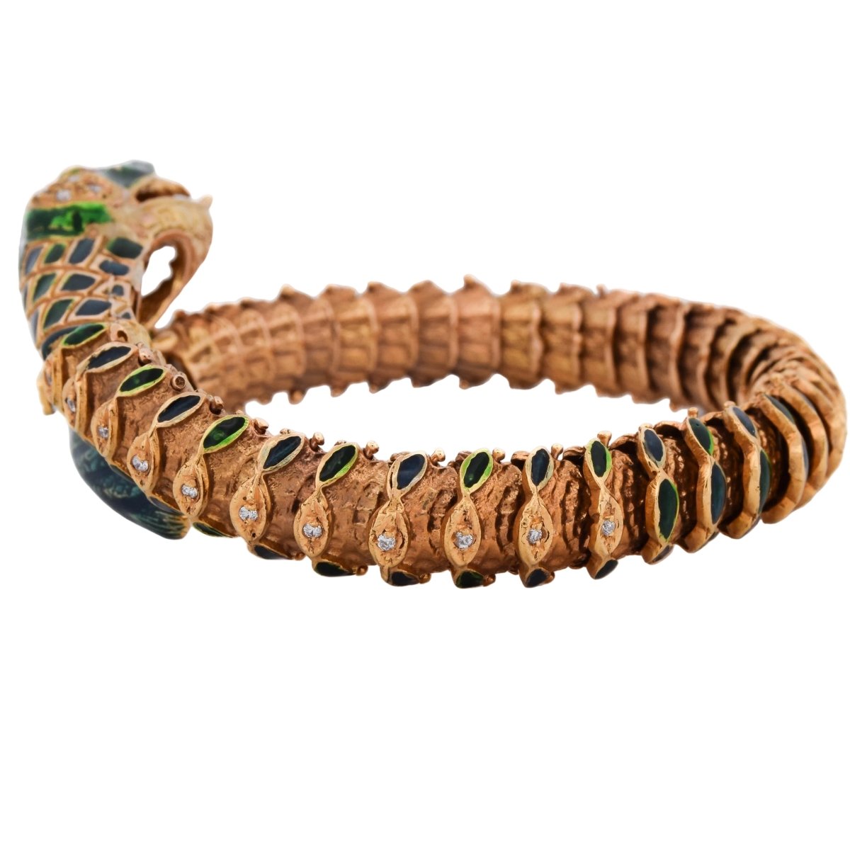 Bracelet en or jaune, émail, rubis et diamants - Castafiore