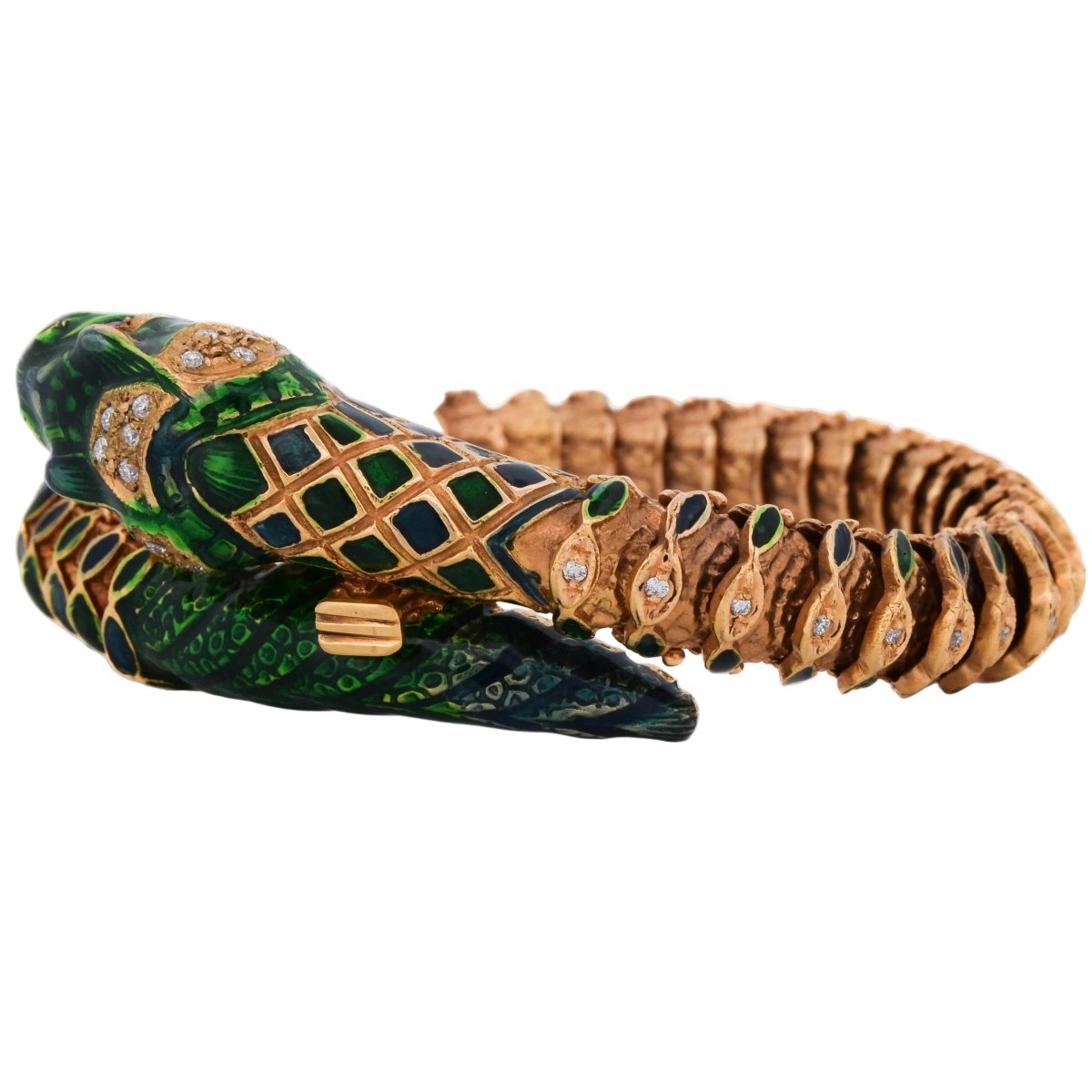 Bracelet en or jaune, émail, rubis et diamants - Castafiore