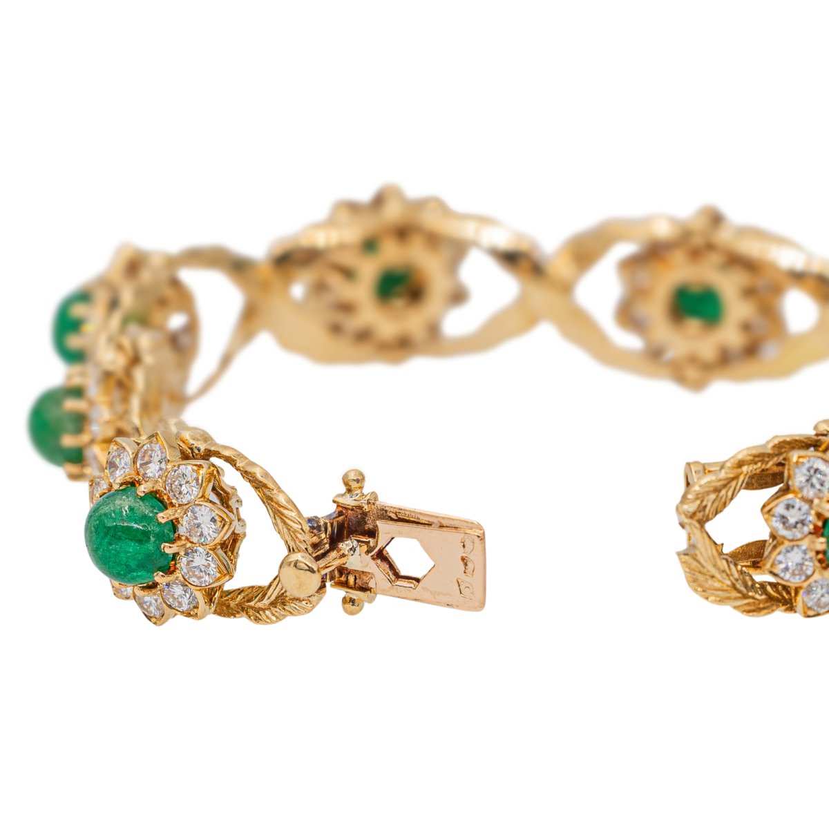 Bracelet en or jaune, émeraude et diamant - Castafiore