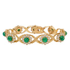 Bracelet en or jaune, émeraude et diamant - Castafiore