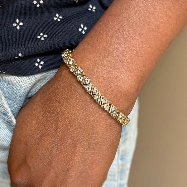 Bracelet en or jaune et diamant - Castafiore