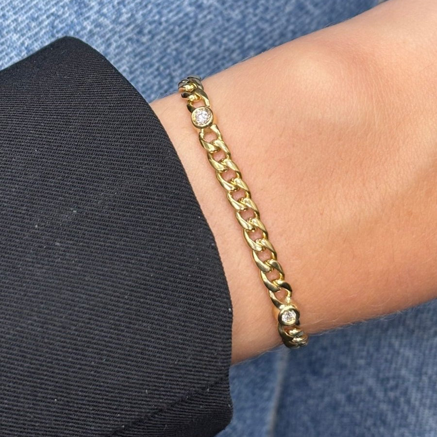 Bracelet en or jaune et diamants - Castafiore