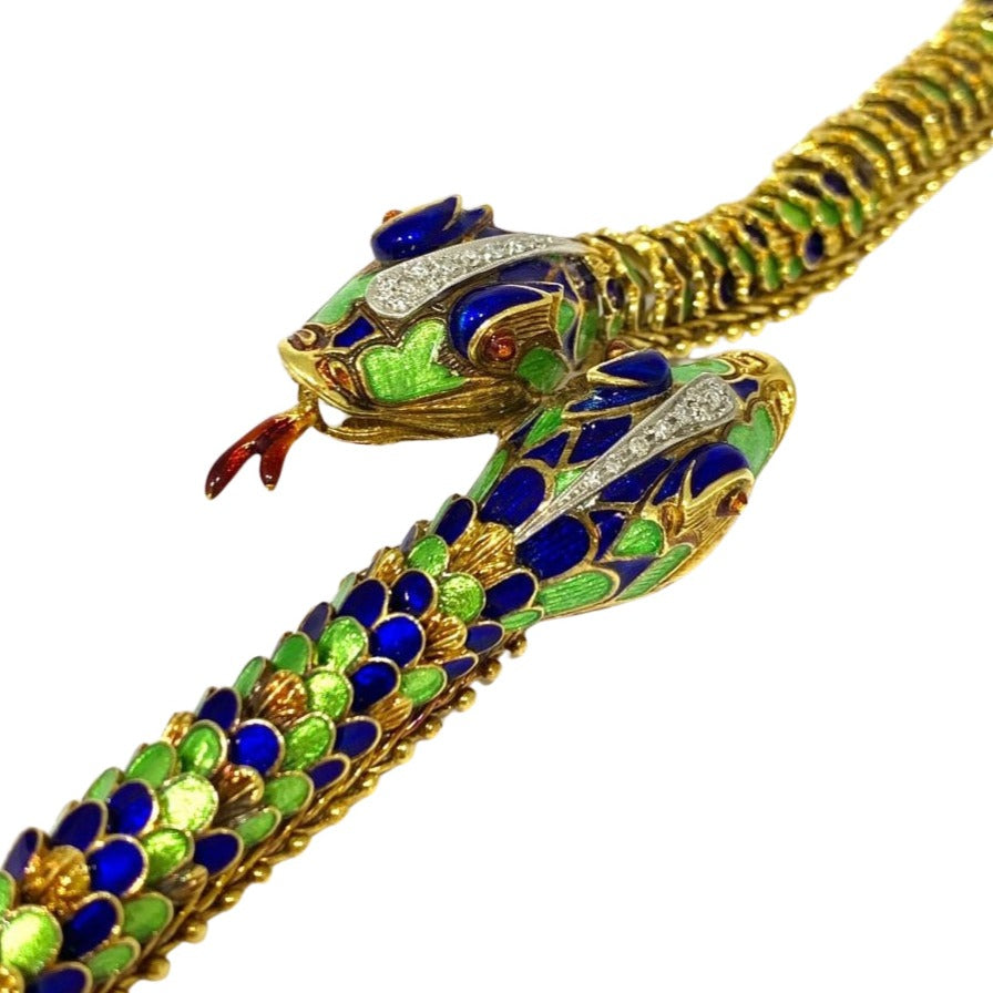 Bracelet en or jaune et émail - Castafiore