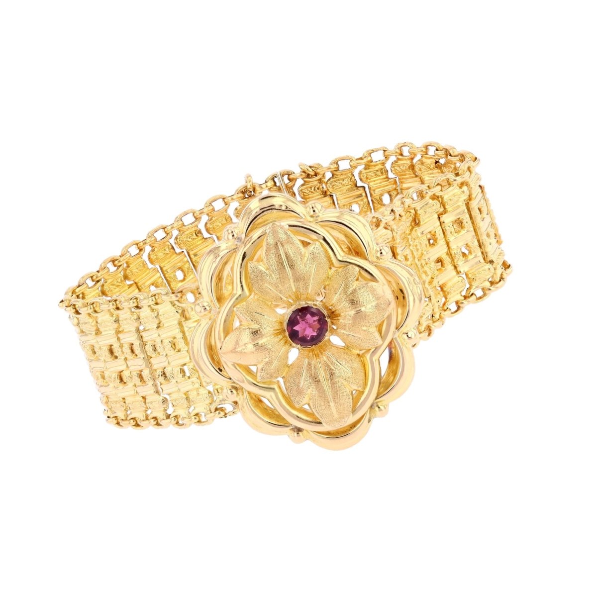 Bracelet en or jaune et grenat - Castafiore