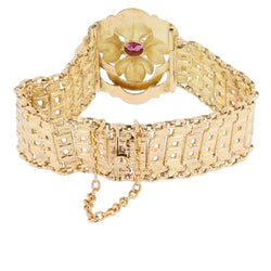Bracelet en or jaune et grenat - Castafiore