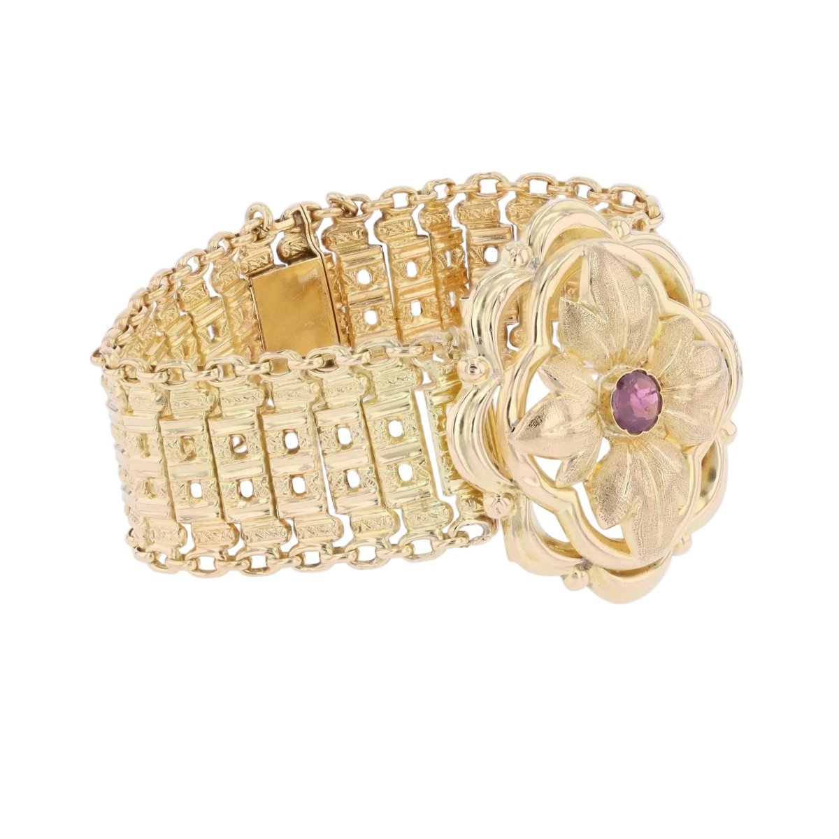 Bracelet en or jaune et grenat - Castafiore