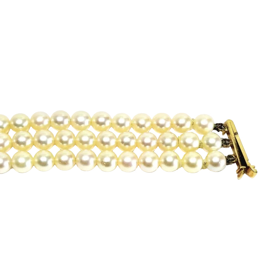Bracelet en or jaune et perles - Castafiore