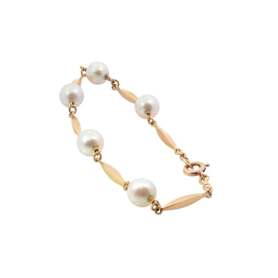 Bracelet en or jaune et perles - Castafiore