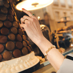 Bracelet en or jaune et perles - Castafiore