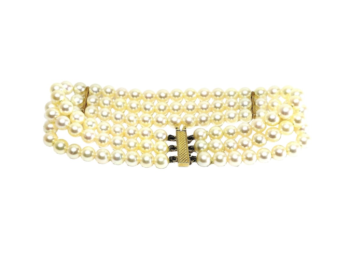 Bracelet en or jaune et perles - Castafiore