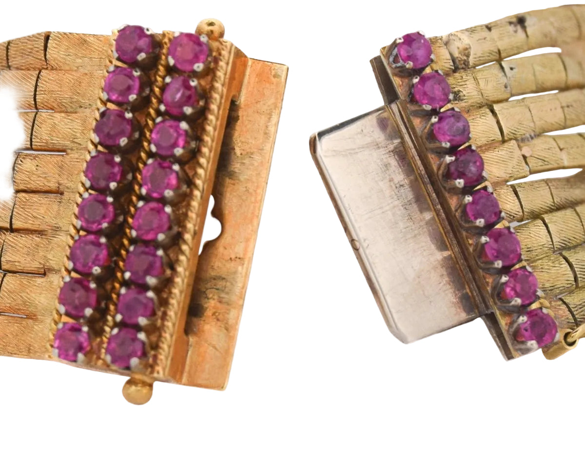 Bracelet en or jaune et rubis - Castafiore