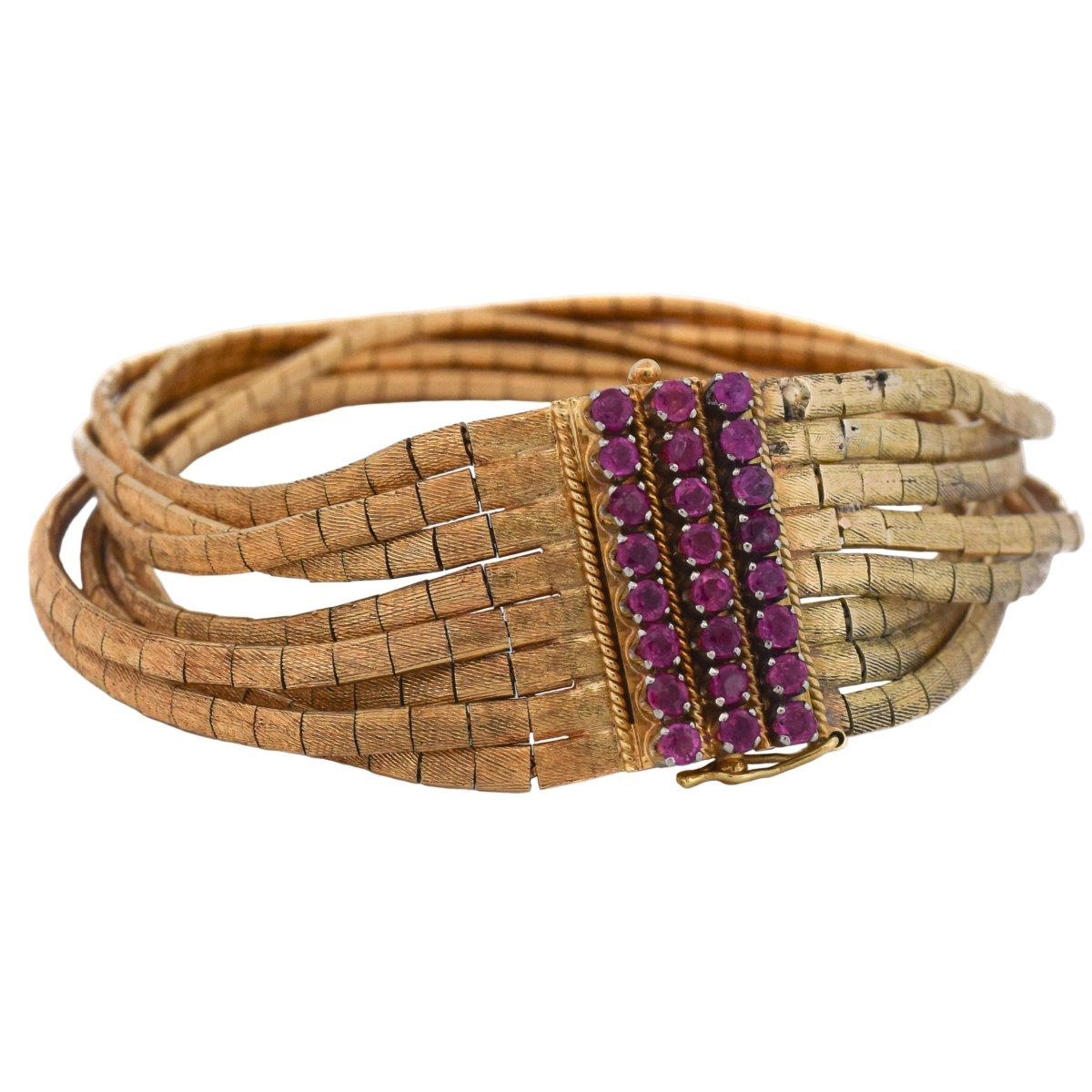 Bracelet en or jaune et rubis - Castafiore