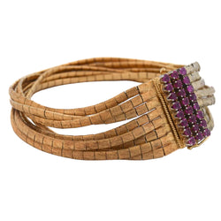 Bracelet en or jaune et rubis - Castafiore