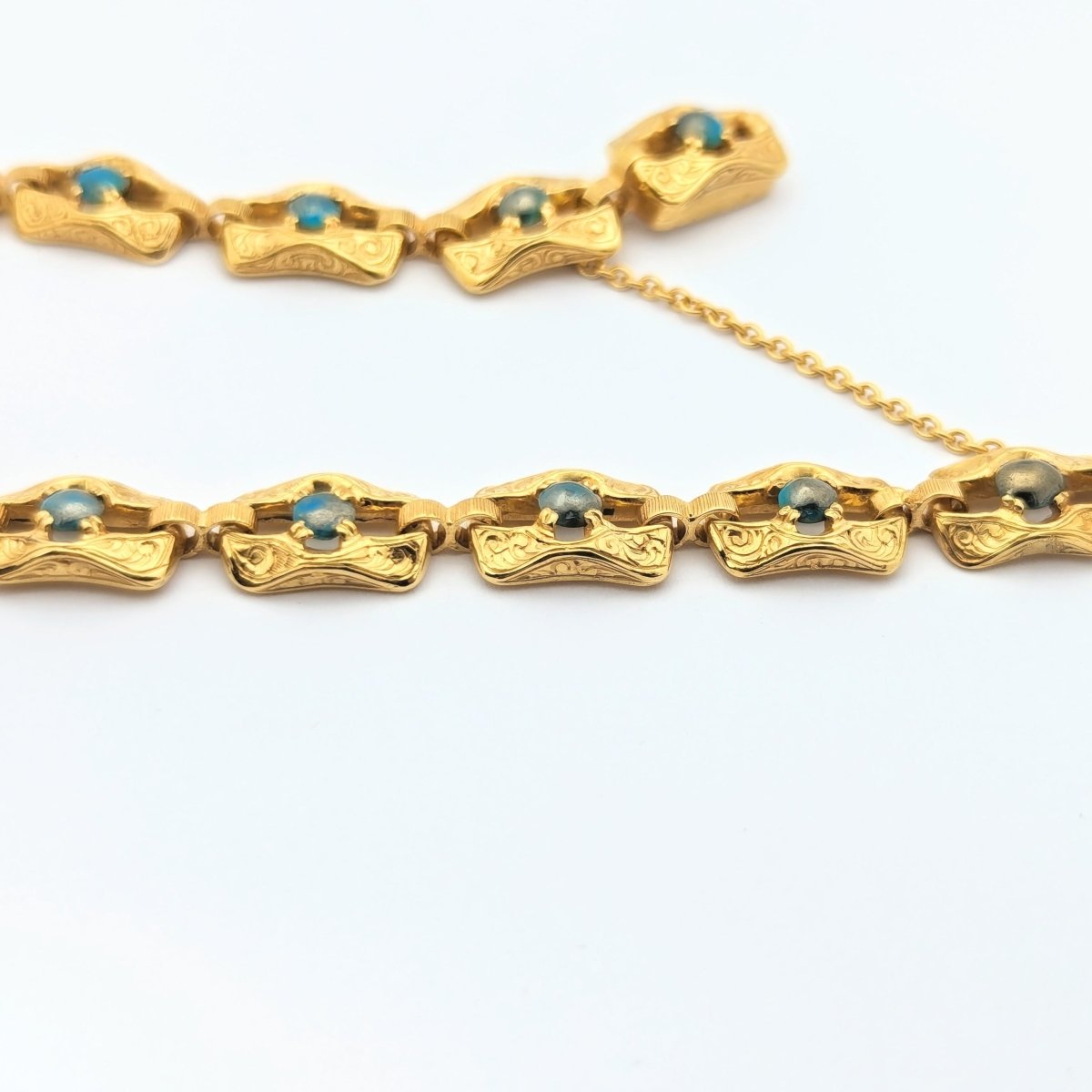 Bracelet en or jaune et turquoises - Castafiore