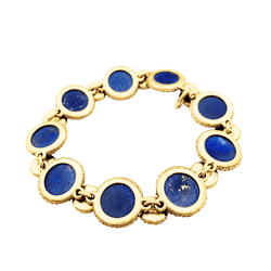 Bracelet en or jaune, lapis-lazuli et diamants - Castafiore