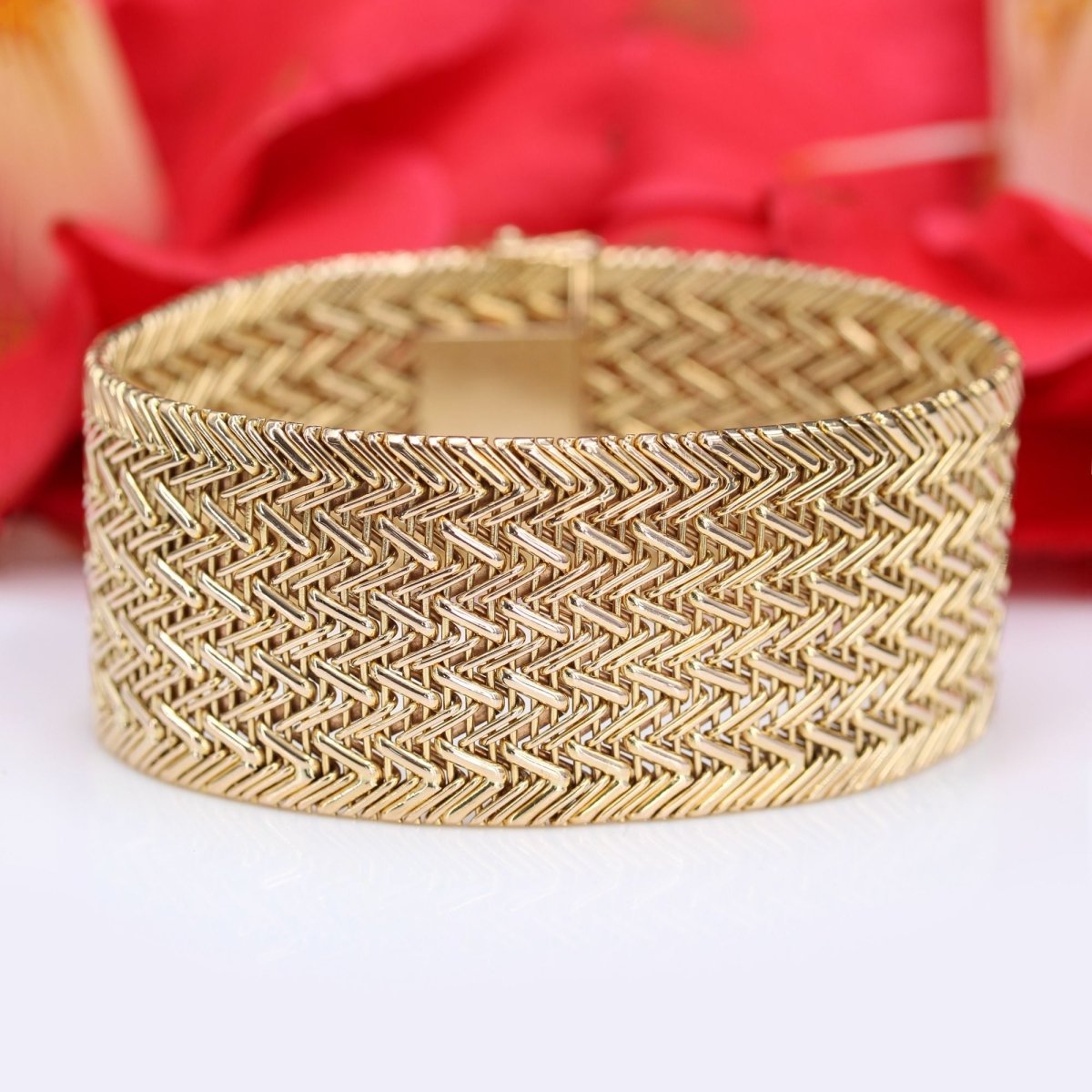 Bracelet en or jaune maille sergée - Castafiore