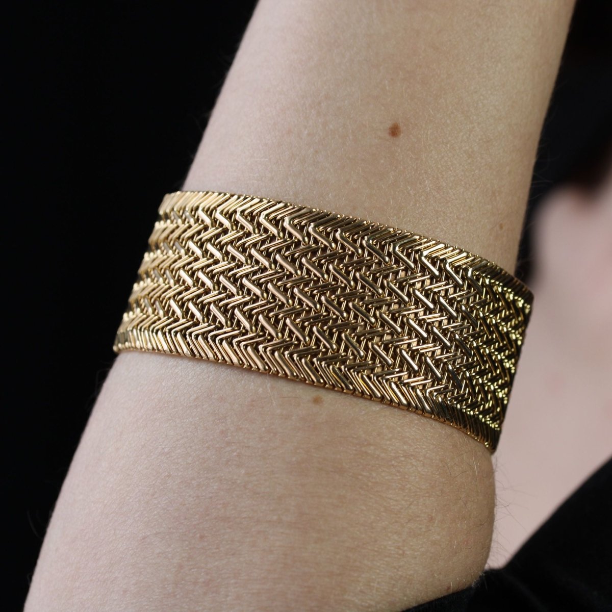 Bracelet en or jaune maille sergée - Castafiore