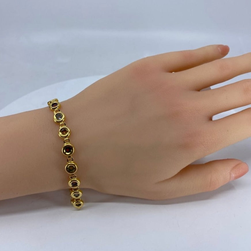 Bracelet en or jaune pierres fines - Castafiore