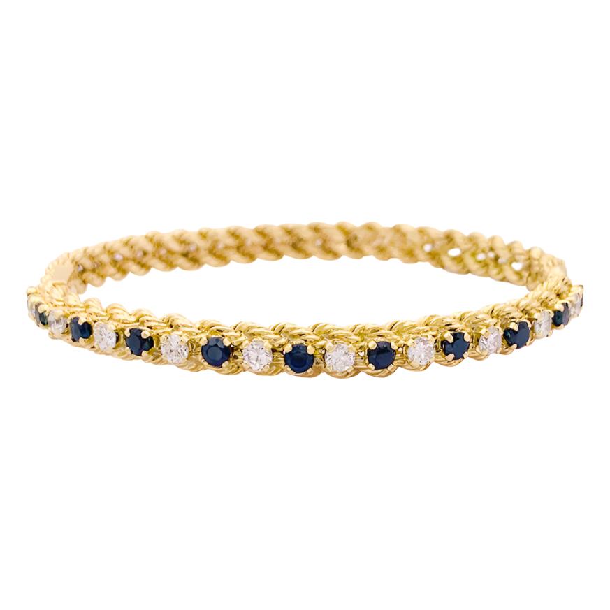 Bracelet en or jaune, saphirs et diamants - Castafiore