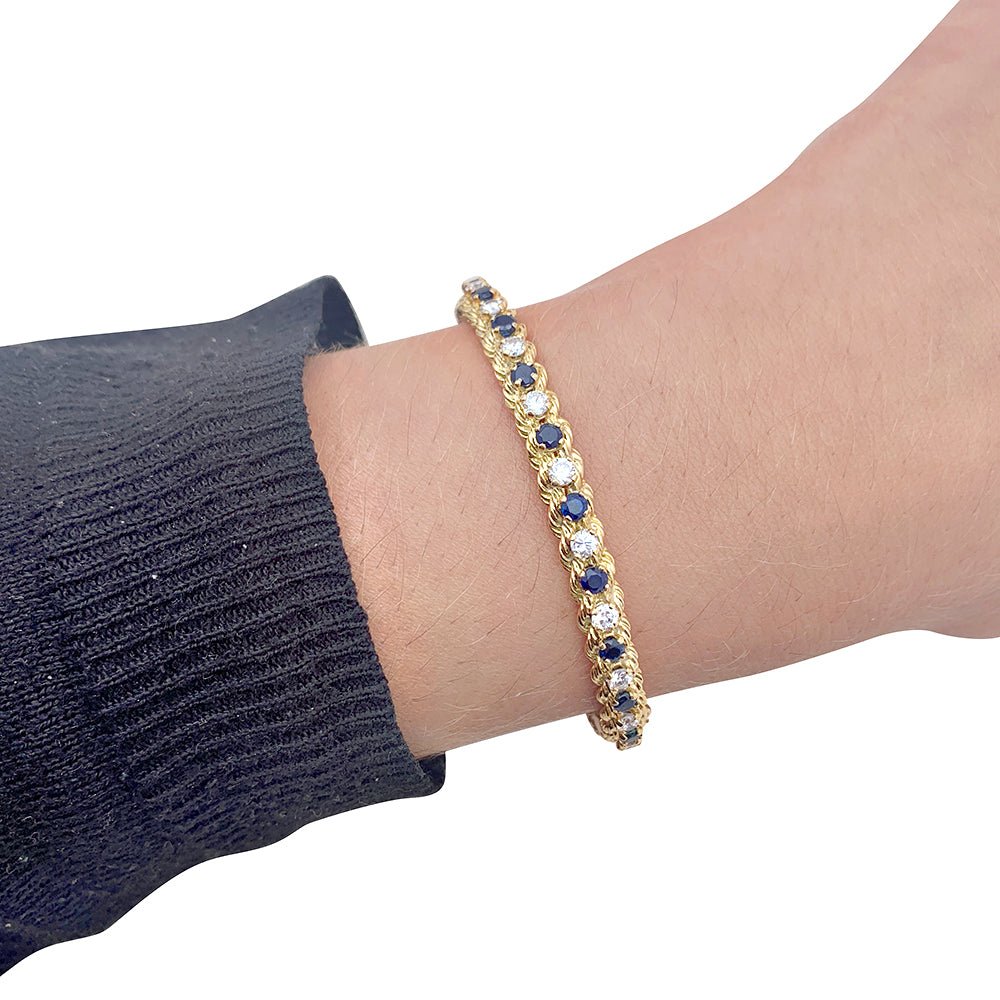 Bracelet en or jaune, saphirs et diamants - Castafiore