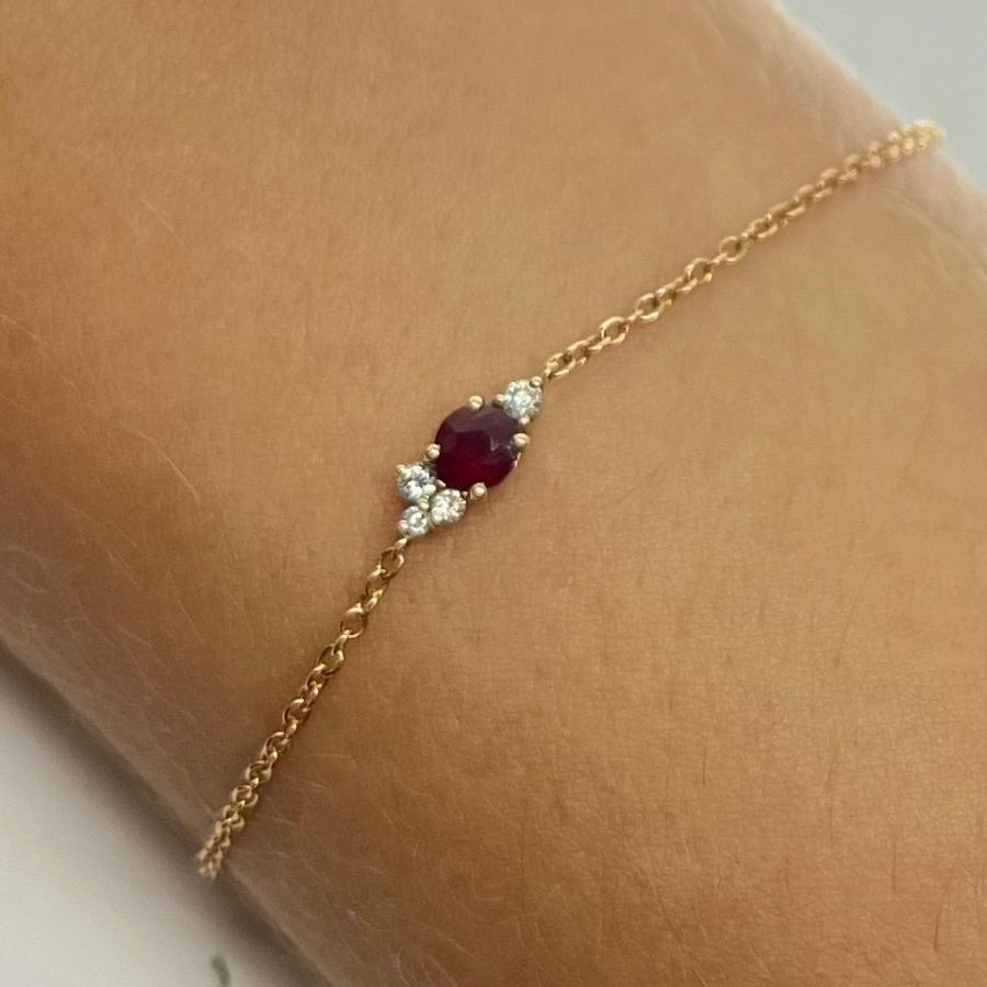 Bracelet en or rose rubis et diamants - Castafiore