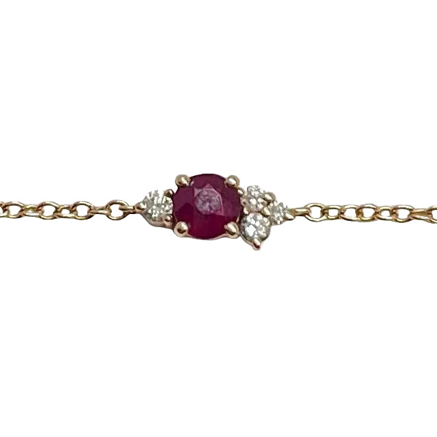 Bracelet en or rose rubis et diamants - Castafiore