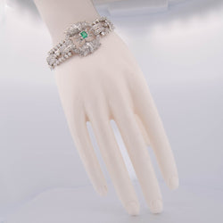 Bracelet en platinum, émeraude et diamants - Castafiore