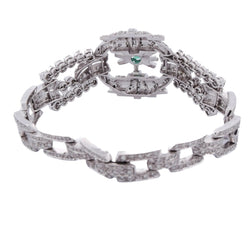 Bracelet en platinum, émeraude et diamants - Castafiore